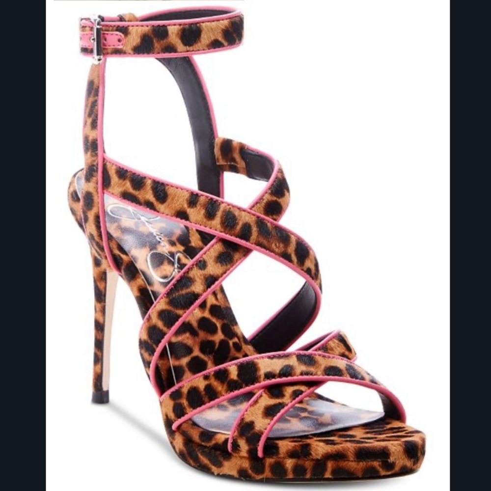 Jessica Simpson Leopard Kendele Dress Sandals
